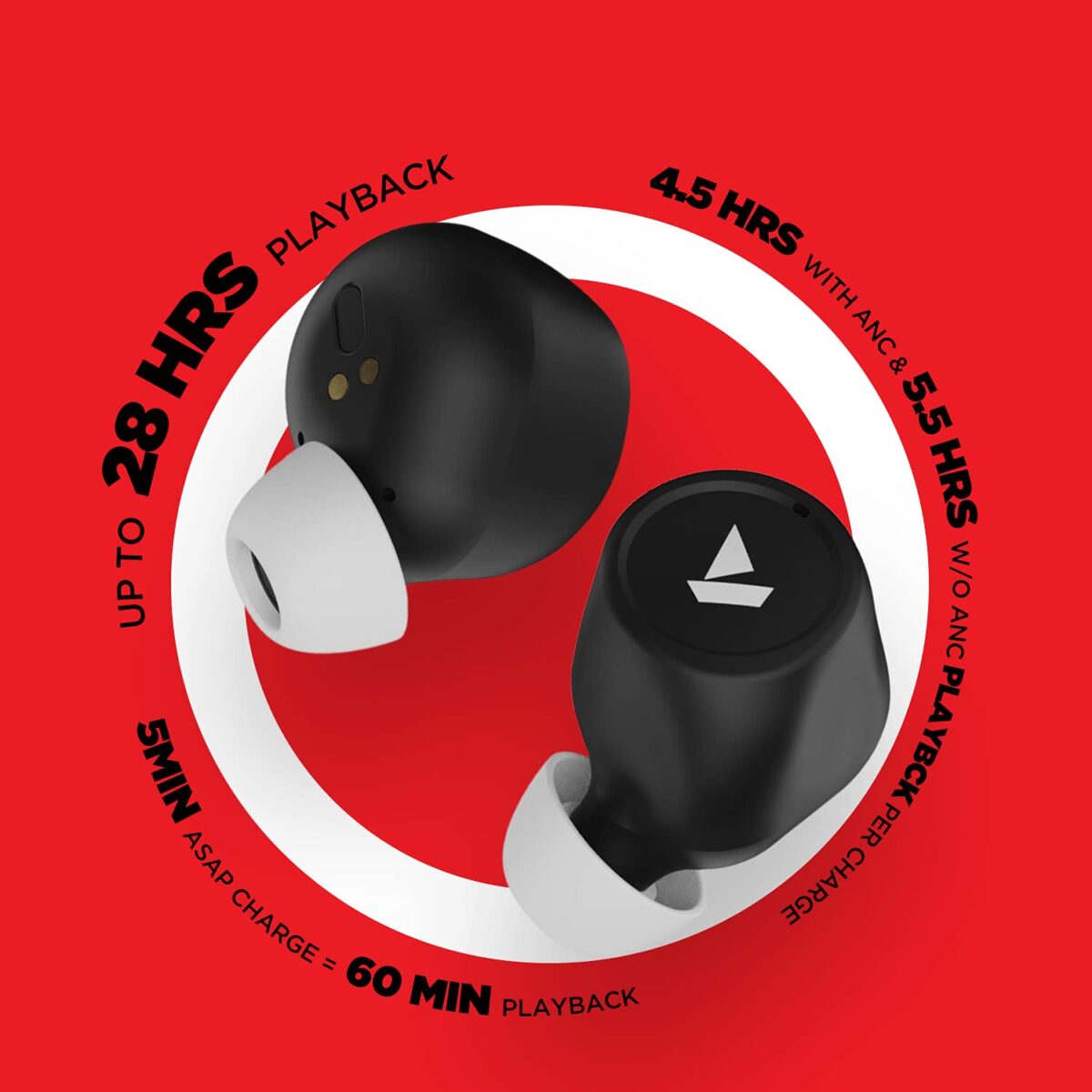 boAt Airdopes 501 ANC True Wireless Earbuds (Black) - Image 5