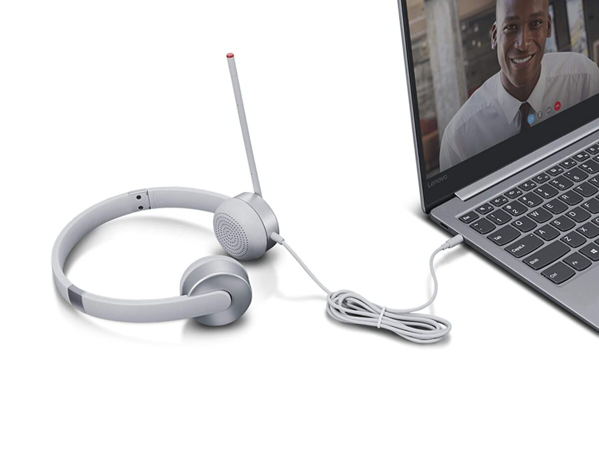 Lenovo 100 Stereo Analog Headset (Cloud Grey) - Image 4