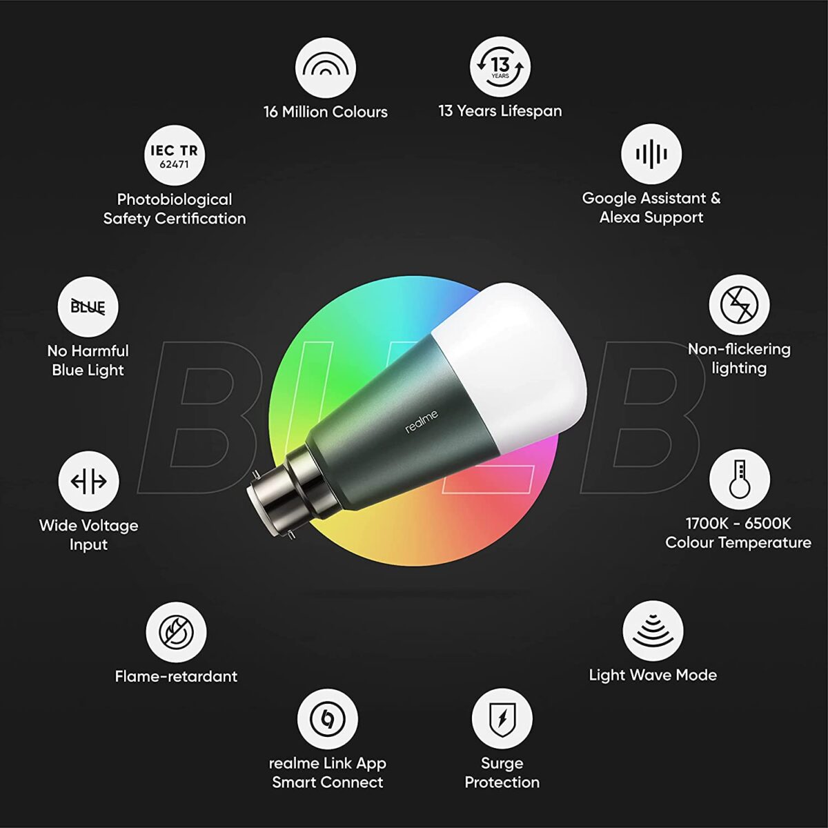 realme Smart WiFi LED Bulb (12W) B22 - Image 2