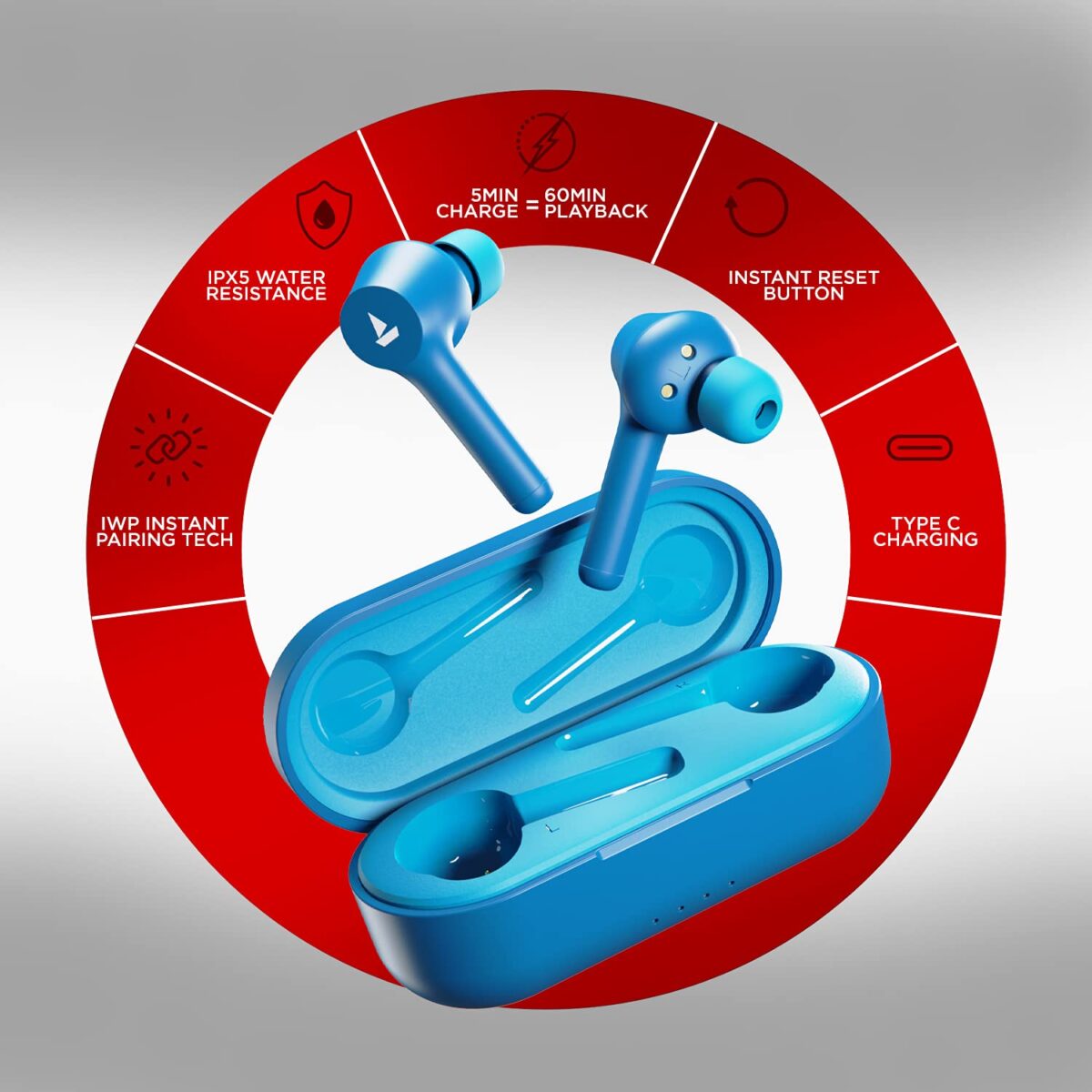 boAt Airdopes 281 Pro Bluetooth Truly Wireless Earbuds (Aqua Blue) - Image 2
