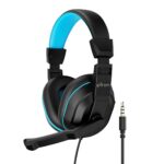 pTron Studio Lite Stereo Sound Wired Headphones (Black & Blue)