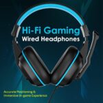 pTron Studio Lite Stereo Sound Wired Headphones (Black & Blue) - Image 5