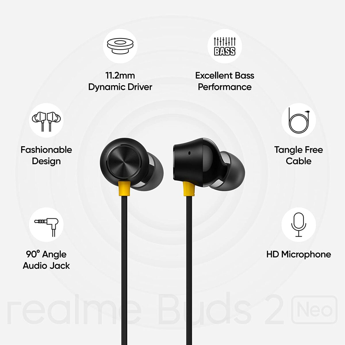 realme Buds 2 Neo in-Ear Wired Earphones (Black) - Image 5