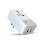 Portronics Adapto III Dual USB Adapter with 1 AC Power Socket (White)