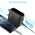 Portronics Adapto 22 Quick Charger USB Wall Adapter  Quick Charging USB Port + 18W PD Output for All iOS & Android Devices (Black) - Image 5