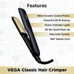 VEGA Classic Hair Crimper With Quick Heat VHCR-01 (Black) - Image 3
