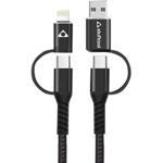 Stuffcool Quad 4 In 1 Cable 65w Pd Usb To Lype-c Cable 1 M Lightning Cable