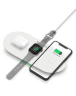 RAEGR Arc 1350 [3-In-1] Triple Wireless Charging Pad Trio Mat (White)