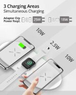 RAEGR Arc 1350 [3-In-1] Triple Wireless Charging Pad Trio Mat (White) - Image 3