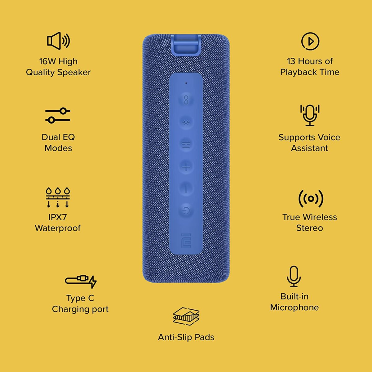 Mi Portable Bluetooth Speaker with Waterproof (Blue) - Image 2