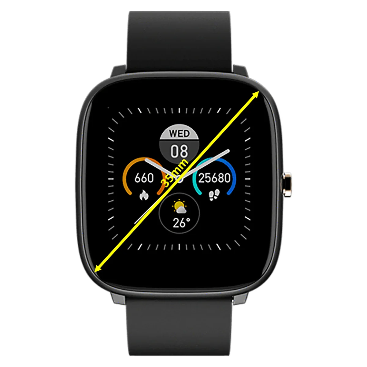 Noise ColorFit Qube Smart Watch (Charcoal Grey) - Image 3