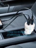 Portronics Car Charger Dual USB With Type -C Ports (White) - Image 6