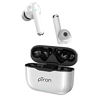 pTron Bassbuds Pixel True Wireless Bluetooth Buds (White)