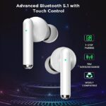 pTron Bassbuds Pixel True Wireless Bluetooth Buds (White) - Image 4