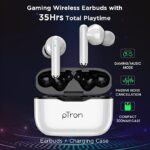 pTron Bassbuds Pixel True Wireless Bluetooth Buds (White) - Image 3