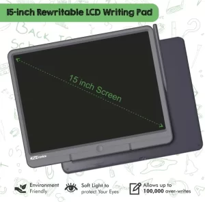 Portronics Ruffpad 15 Re-Writable LCD Screen (15-inch) Writing Pad (Grey) - Image 5