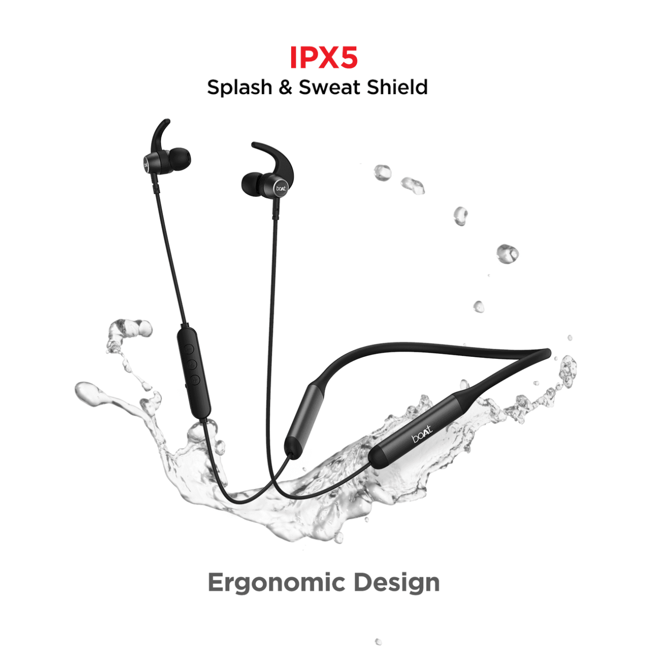 boAt Rockerz 330 Pro in-Ear Bluetooth Neckband (Active Black) - Image 2