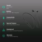 Dizo by realme TechLife Wireless Power DA2125 Neckband (Black) - Image 5
