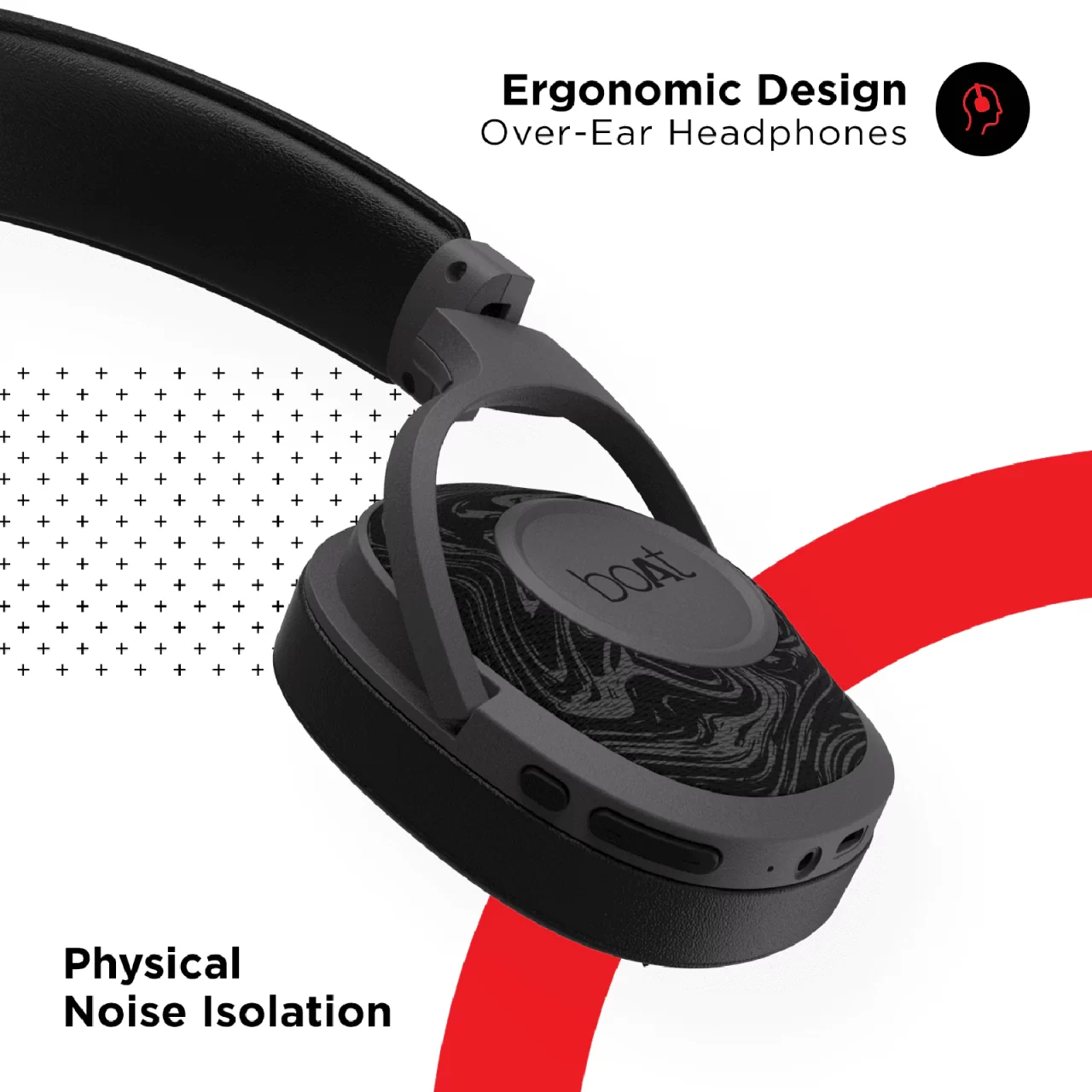boAt Rockerz 558 Over Ear Bluetooth Headphones (Black) - Image 3