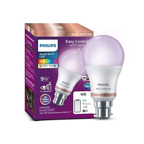 Philips Wiz Wi-Fi Enabled B22 9-Watt LED Smart Bulb