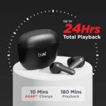 Boat Airdopes 115 Wireless Bluetooth Airbuds (Active Black) - Image 3