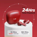 Boat Airdopes 115 Wireless Bluetooth Airbuds (Raging Red) - Image 4