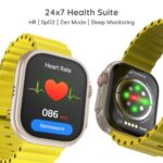 Pebble Crest 2.02 inch Infinite Display, BT Calling Smartwatch (Sunrise Yellow) - Image 3